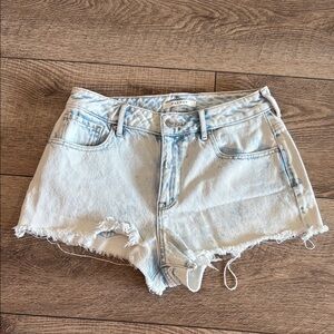 PacSun Blue Jean Shorts High-Waisted Frayed Hem